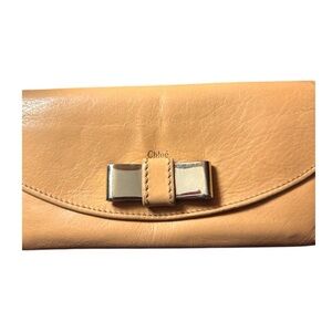 Chloé Nude Leather Long Wallet –  Luxury – Soft Leather, Gold-Tone Hardware